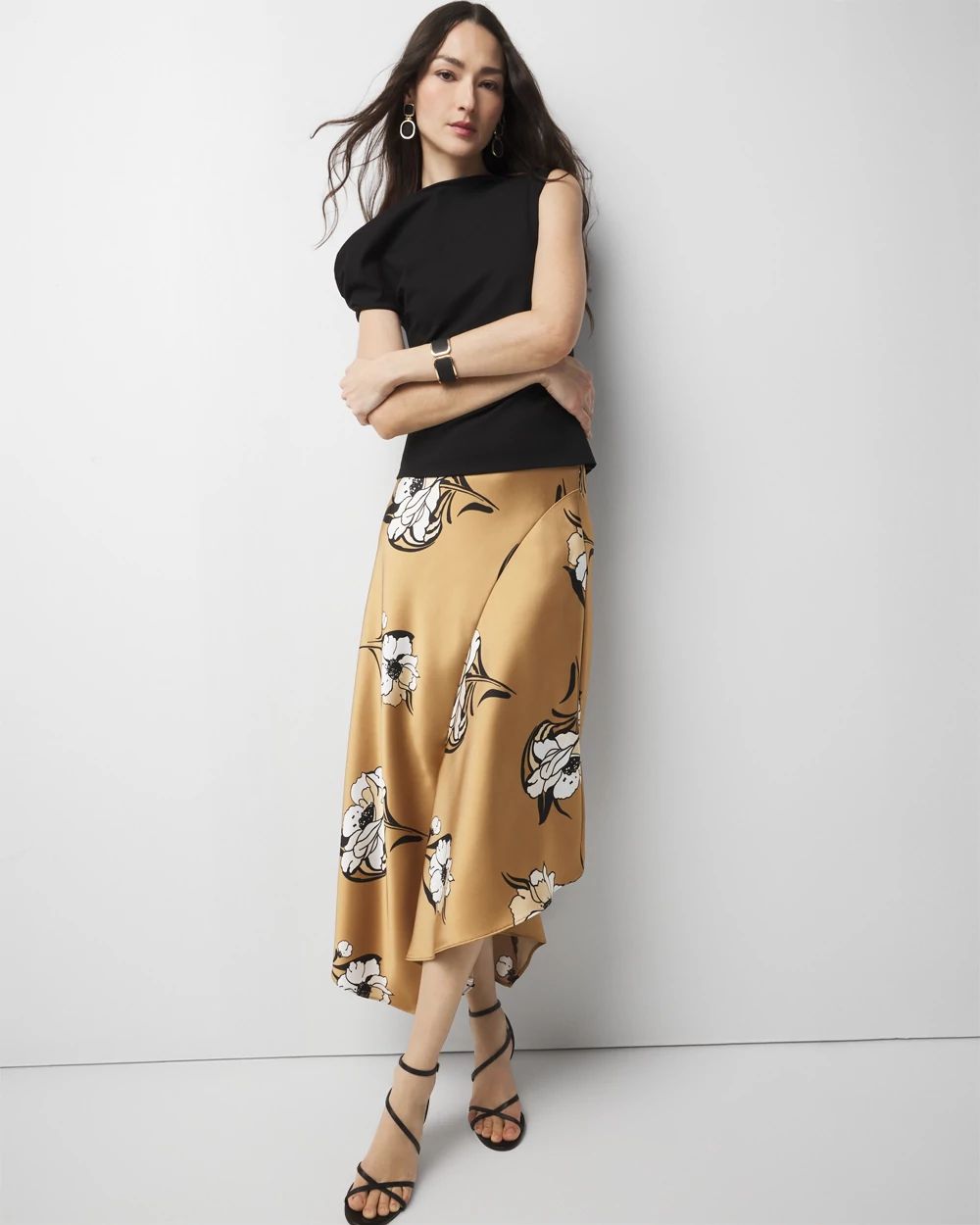【BAON】24SS★ [BAONHAUS] Leron Check Shirring Midi Skirt LIONESS Shoreline Midi Skirt in Blue Check | REVOLVE